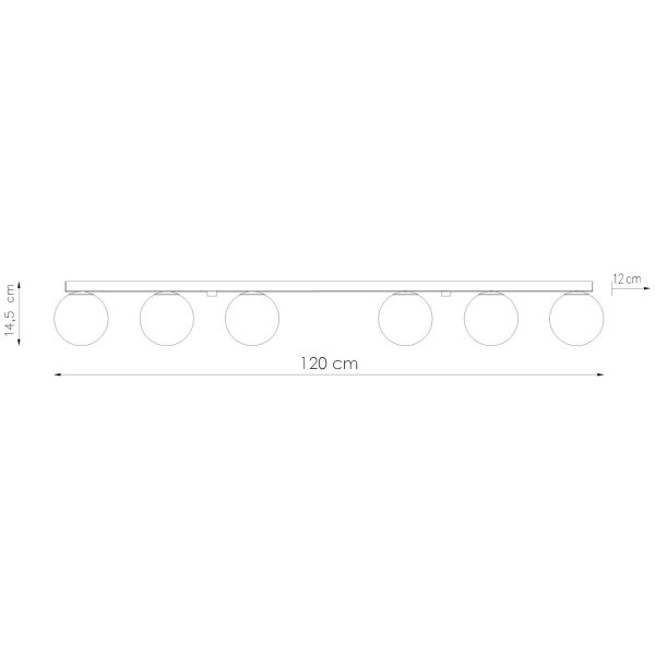 Deckenlampe blendarm Glas Stahl Ockerrot G9 L:120cm