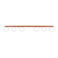 Deckenlampe blendarm Glas Stahl Ockerrot G9 L:120cm