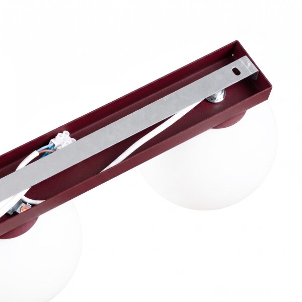Deckenlampe blendarm Glas Stahl Burgund G9 L:34,5cm