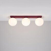 Deckenlampe blendarm Glas Stahl Burgund G9 L:50 cm