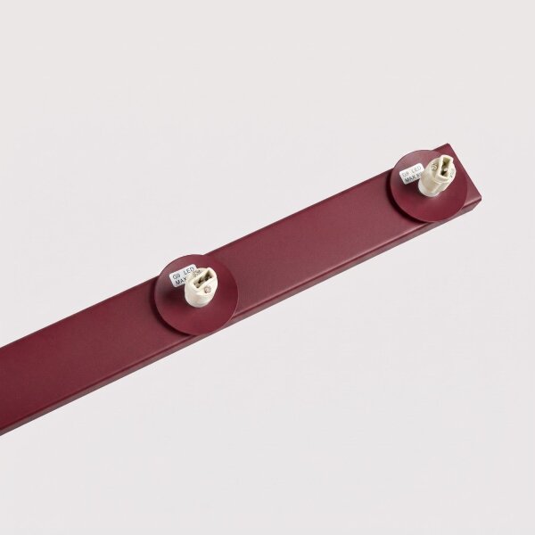 Deckenlampe blendarm Glas Stahl Burgund G9 L:88 cm