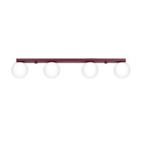 Deckenlampe blendarm Glas Stahl Burgund G9 L:88 cm