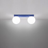 Deckenlampe Glas Stahl Ultramarin 2-flammig G9 34,5cm