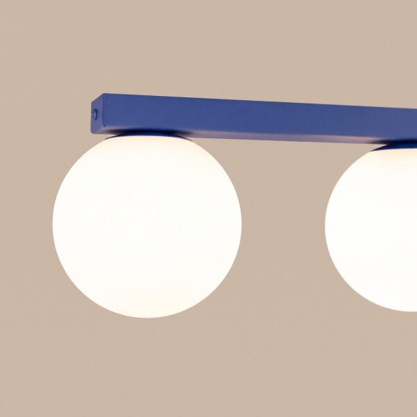 Deckenlampe Glas Stahl Ultramarin 3-flammig G9 L:50cm