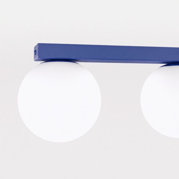 Deckenlampe Glas Stahl Ultramarin 3-flammig G9 L:50cm