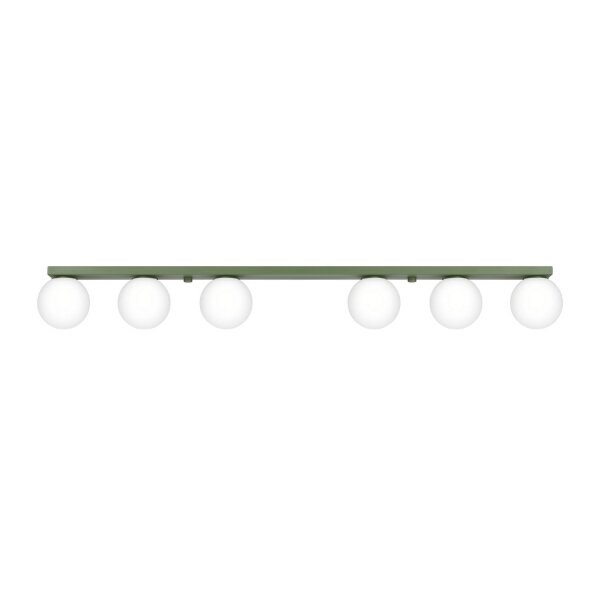 Deckenlampe blendarm Glas Stahl Olivgrün G9 L:120cm