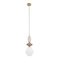 Pendelleuchte Glas Stahl Sandfarben E14 Ø15 cm Modern