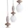 Hängelampe Modern Glas Stahl Sand E14 Ø42 cm 3-flammig