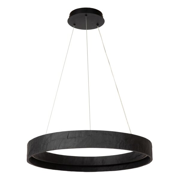 LED Pendelleuchte Beton Schwarz CCT 2200-3300K Ø60 cm