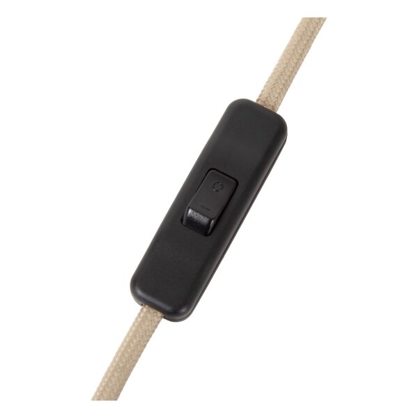 Tischleuchte Holz hell Stoff Beige E14 Ø12 cm rund