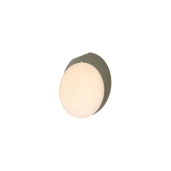 LED Tischleuchte dimmbar Holz Glas Grün 3000K Ø20 cm