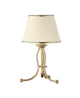 Lampe de table BERTHA 38cm en shabby or blanc Lampe