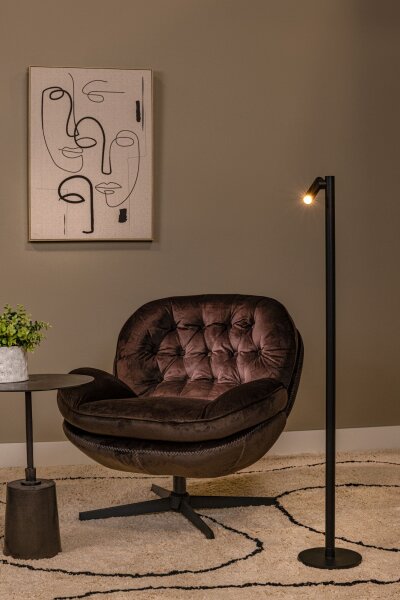 LED Stehleuchte Akku verstellbar Schwarz 2700K IP54