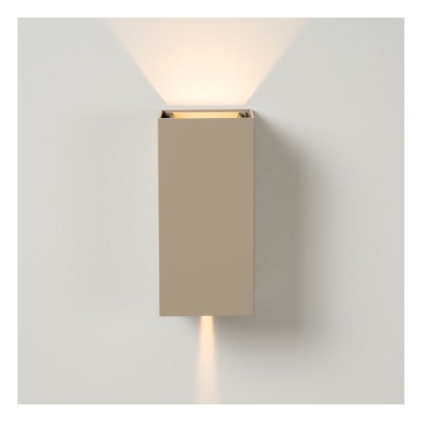 LED Außenwandleuchte Alu Taupe 2200-3000K IP54 H:15 cm