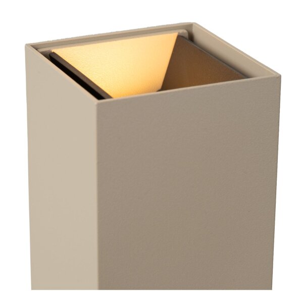 LED Außenwandleuchte Alu Taupe 2200-3000K IP54 H:15 cm