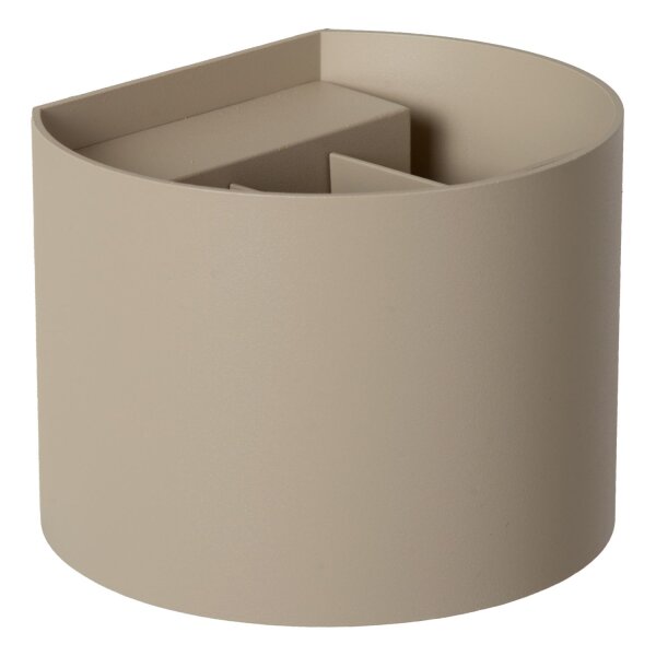 LED Wandleuchte Up Down Taupe CCT 2200-3000K IP54 rund