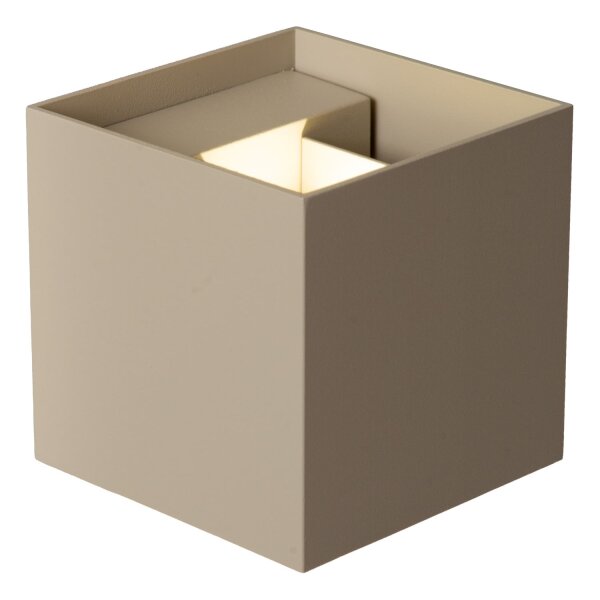 LED Wandlampe Up Down Taupe CCT 2200-3000K IP54 eckig