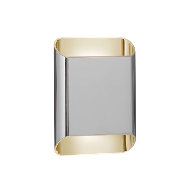 LED Wandleuchte Up Down Chrom 2200-3000K IP54 B:14,5 cm