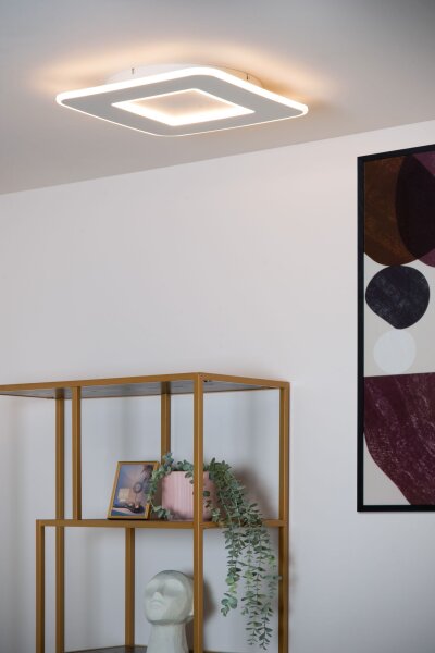 LED Deckenleuchte dimmbar Weiß 2700K B:39,4 cm eckig