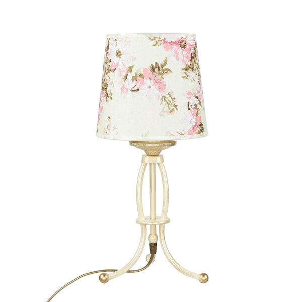 Tischleuchte CRINE Shabby Chic 42cm Blumen