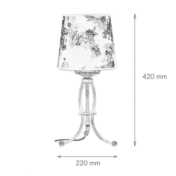 Tischleuchte CRINE Shabby Chic 42cm Blumen