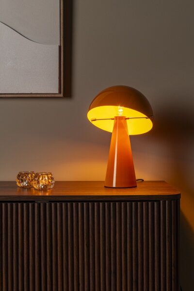 Tischleuchte schwenkbar Orange Pilzlampe E27 H:33,5 cm