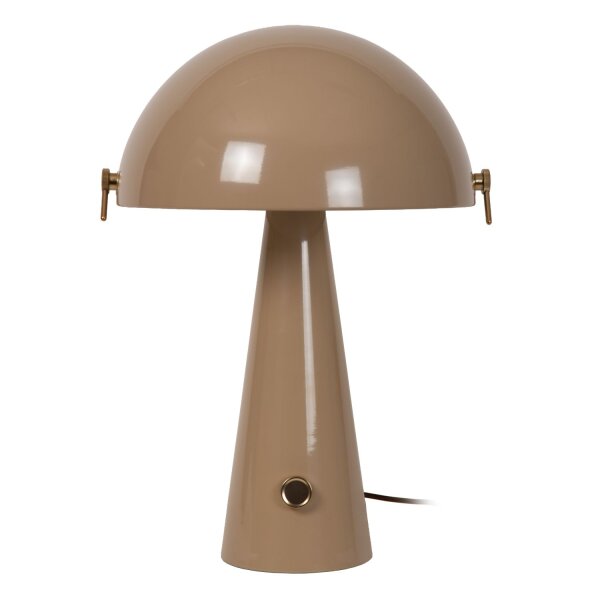 Tischleuchte schwenkbar Drehdimmer Taupe E27 rund