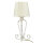 Lampe de chevet shabby or blanc tissu abat-jour 45cm