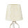 Lampe de chevet shabby or blanc tissu abat-jour 45cm
