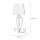 Lampe de chevet shabby or blanc tissu abat-jour 45cm