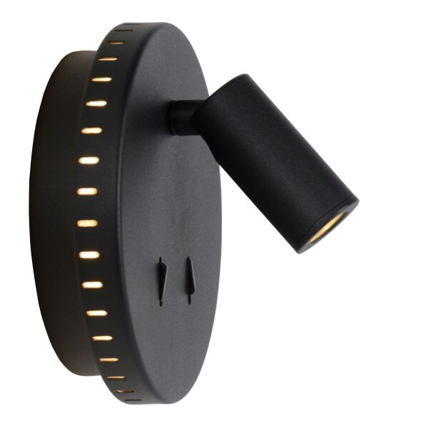 LED Wandspot schwenkbar drehbar Schwarz 3000K B:14 cm