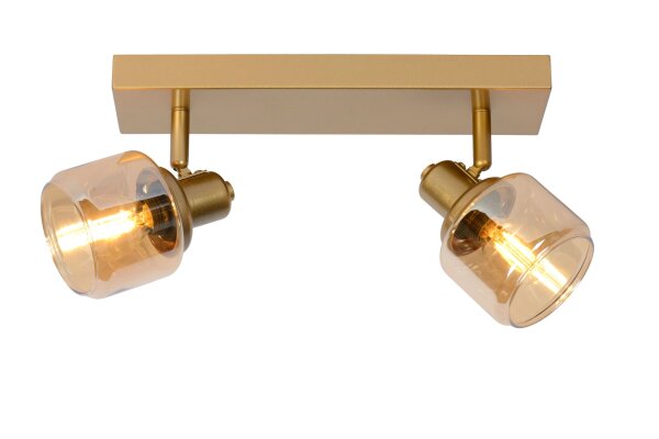 Deckenstrahler schwenkbar Gold Bernstein 2-flammig E14