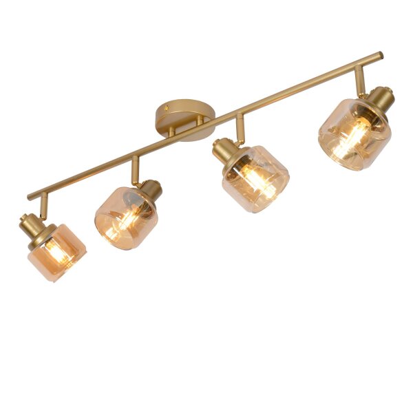 Deckenstrahler schwenkbar Gold Bernstein 4-flammig E14