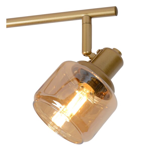 Deckenstrahler schwenkbar Gold Bernstein 4-flammig E14