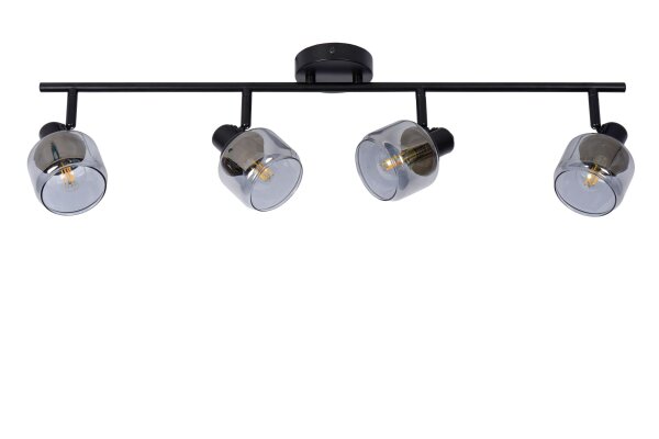 Deckenstrahler schwenkbar Schwarz Rauchglas E14 L:74 cm
