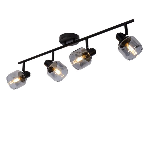Deckenstrahler schwenkbar Schwarz Rauchglas E14 L:74 cm