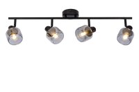 Deckenstrahler schwenkbar Schwarz Rauchglas E14 L:74 cm