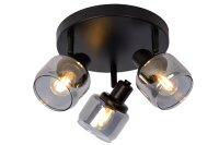 Deckenspot schwenkbar Schwarz Rauchglas E14 H:16,5 cm
