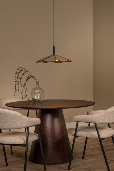LED Hängelampe Holz Schwarz Taupe 2700K Ø47 cm rund