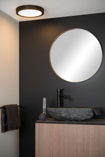 LED Deckenleuchte blendarm Schwarz 3000K IP44 Ø30 cm