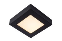 LED Deckenlampe blendarm Schwarz 3000K IP44 B:16,8 cm