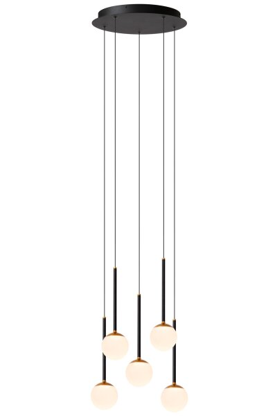 LED Pendelleuchte Glas Schwarz Messing CCT 2200-3300K
