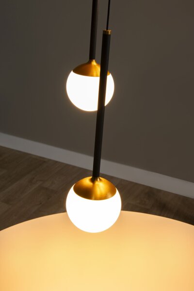 LED Pendelleuchte Glas Schwarz Messing CCT 2200-3300K