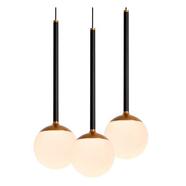 LED Pendelleuchte Glas Schwarz Messing 2200-3300K