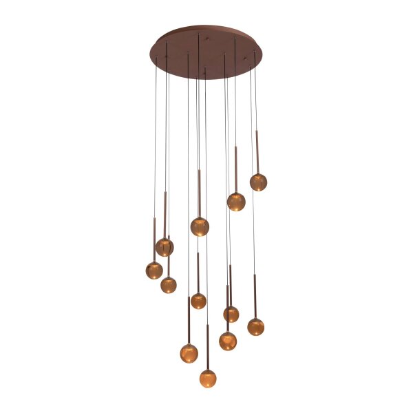 LED Hängelampe Glas Bernstein CCT 2200-3300K B:69,9 cm