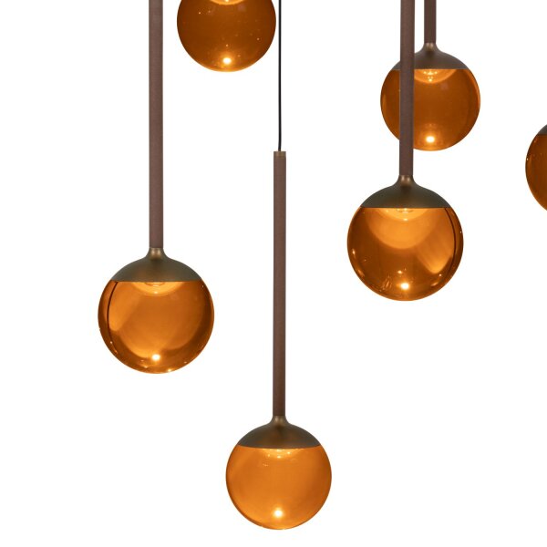 LED Pendelleuchte Glas Bernstein 2200-3300K L:143,2 cm
