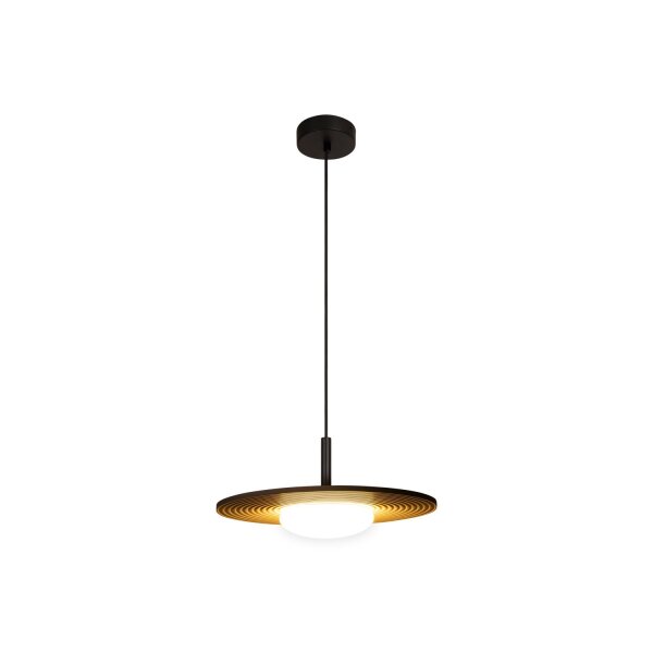 LED Pendelleuchte Holz Schwarz Taupe 2700K Ø38,7 cm