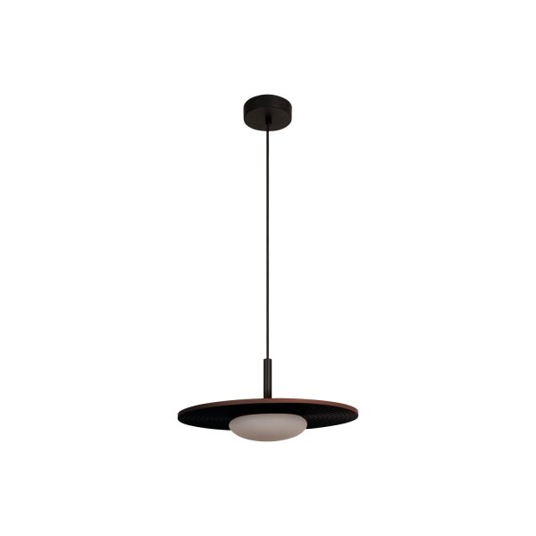 LED Pendelleuchte Holz Schwarz Terrakotta 2700K rund