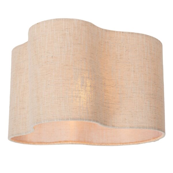 Deckenleuchte blendarm Stoff Beige E27 H:27 cm