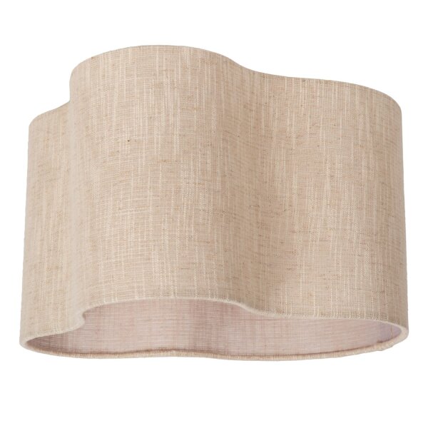 Deckenleuchte blendarm Stoff Beige E27 H:27 cm